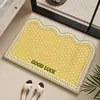 Alfombrilla de baño hecha de tierra de diatomeas, engrosada, absorbente de agua, secado rápido, alfombrilla antideslizante para la entrada del inodoro