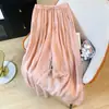 285 Pantalones de Linterna de Algodón y Lino de Color Sólido para Mujer, Primavera/Verano, Cintura Elástica, Cordón, Corte Holgado, Tallas Grandes, Capa Única, Largo Tres Cuartos, Pantalones Casuales de Pierna Ancha