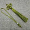Colgante Conmemorativo de Xiangfei con Nudo de la Paz + Borla de Doble Nudo de Oreja 12cm Borla Insignia Acrílica Colgante Decoración Hecha a Mano