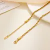 Collar de Acero de Titanio Chapado en Oro Real Cadena Pura Cadena Sola Cadena de Labios que No se Desvanece Cadena con Forma de O Sello de Acero de Marca