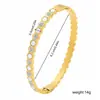 Pulsera de Acero Inoxidable de Titanio con Diamantes Incrustados de Trébol de Cuatro Hojas de Alta Venta Transfronteriza para Mujeres, Pulsera de Zirconio, Joyería de Mano Versátil de Lujo Ligero, Venta al por Mayor