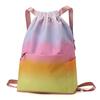 Mochila com Cordão Colorida Degradê Tendência Bolso com Cordão Feminino Bolsa de Mãe Bolsa Dobrável para Armazenamento Bolsa Esportiva de Viagem Leve