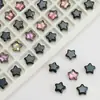 Venda Quente Transfronteiriça 8mm Galvanizado Estrela de Cinco Pontas Contas de Vidro Pingente de Cristal DIY Acessórios de Cabelo Colar Pulseira Materiais e Acessórios