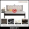 Cama tapizada, estructura de cama de hierro forjado, cabecero tapizado de color crema estilo francés, cama con estructura de hierro minimalista moderna, mecanismo silencioso, adecuada para uso doméstico, disponible en tamaños matrimonial y individual