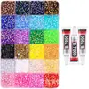 El más vendido de Amazon 40/60/24 rejillas color AB fondo plano resina color caramelo pedrería para decoración de uñas DIY set de decoración de uñas
