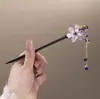 Horquilla Antigua de Imitación de Sándalo de Alta Calidad Broche Elegante para el Cabello Borla de Madera Accesorios para el Cabello Paso a Paso Hanfu Cheongsam