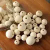 Contas de Madeira Cor Natural, Contas Soltas de Madeira em Estoque, Acessórios DIY para Contas de Buda, Contas Redondas para Almofada de Assento de Carro, Contas com Furo Reto