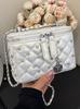 Bolso Pequeño Cuadrado Yo Zi con Incrustaciones de Diamantes Rombos para Mujer 2025 Verano Estilo Occidental Cadena Todo-partido Bolsa Caja Bolso Cruzado para Viaje