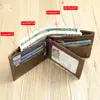 Nueva Cartera de Cuero para Hombre Multi Tarjetas Cartera Retro Capa Cepillada Antirrobo Piel de Vaca Cartera para Monedas de Hombre Venta al por Mayor