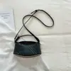 Bolsa de mão com padrão trançado moderno e simples, bolsa de ombro fashion, cor sólida, bolsa transversal casual única para o dia a dia