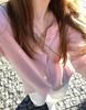 Cárdigan Gris de Lana con Cuello Redondo de un Solo Botón Tejido Preguntado Cuando choouan_ Regresar al Campo