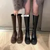 Botas de Caballero Gruesas con Tacón Grueso de Caña Media-Alta para Mujer Otoño/Invierno 2026 Con Felpa No Sobre la Rodilla Botas Largas Adelgazantes para Motocicleta