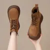 Botines estilo Martin de gamuza con suela gruesa para mujer, colección otoño/invierno 2026, con punta ancha, suela de plataforma y forro de felpa, estilo Chelsea, y botines cortos estilo Birkenstock