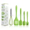 Conjunto de Silicone para Assar com 5 Peças, Conjunto de Utensílios de Cozinha Resistente a Altas Temperaturas, Espátula, Batedor de Ovos, Pincel de Óleo, Pá, Ferramentas para Assar e Cozinhar