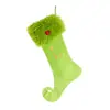 Verde Grinch Navideño Verde Navideño Piel Sintética Calcetines Navideños Colgante Decoración de Árbol de Navidad Decoraciones para Fiestas Navideñas