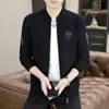 Cardigan de Tricô Masculino Outono/Primavera 2023 Casaco de Tricô de Alta Qualidade Moda Jovem e Meia-idade Jaqueta de Tricô Masculina