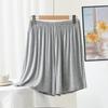 Pantalones cortos de modal de cintura alta para mujer talla grande de verano para chica rellenita, sueltos, versátiles, casuales, pantalones finos de pierna ancha, pantalones de pijama de color liso