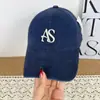 Nueva gorra de béisbol de ala suave con bordado de letra AS vintage para otoño, protección solar, para hombres y mujeres, casual y versátil, hace que la cara se vea más pequeña