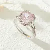 Moda Nuevo Favorito Gama Alta Anillo Abierto Corte Flor de Hielo Nicho Único Montura de Garras Anillo Brillante Llamativo Anillo para Dedo Índice de Mujer