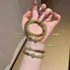 Pulsera de Cristal Natural Color Jade Hetian Agua Clara Pulsera de Cuentas Nuevo Retro Chino Cuentas de Madera de Sándalo Multicapa Apilable