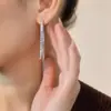 Pendientes Largos de Plata 925 con Aguja Exquisita de Circonita, Lujo Ligero y Sensación de Alta Gama, Pendientes Doble Uso, Pendientes de Borla Modernos y Únicos para Mujer
