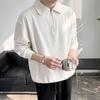 Suéter Polo de Media Cremallera para Hombre Otoño Marca Trendy Yipi Shuai Calle Frita Estilo Maduro Ligero Solapa Rayado