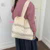 Bolsa de Lona con Cordón 2026 Bolsa de Verano para Estudiantes Universitarios Versátil para Clases Bolsa de Gran Capacidad Estilo Coreano Pony Nueva Bolsa de Lona para Mujer