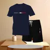 Camiseta de manga corta transfronteriza para hombre, nueva marca de moda, camisa corta con estampado de letras para verano 2025, atuendo casual holgado