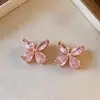 Brincos de Tarraxa Gota d'Água Colorida Flor de Zircônia Vibe de Verão Agulha de Prata, Brincos Pequenos e Delicados com um Toque de Luxo Leve e Sofisticado