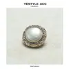 Botones Metálicos de Diamante de Encaje Pequeño Fragante Yisen Chal Estilo Chino Botones Cosidos a Mano Prendas de Punto Elegantes Botones Decorativos