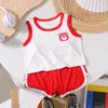 Conjunto de Chaleco de Modal para Niños Verano Delgado Ropa para Aire Acondicionado Verano Casual Chaleco Clase A Sin Mangas Conjunto de Dos Piezas