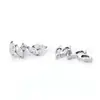 Pendientes de Zirconia con Forma de Hoja Ojo de Caballo de Titanio F136 Joyería para Piercing de Aleación de Titanio G23 Clavos para Hueso de la Oreja Clavos Cocleares Transfronterizos