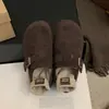 Birkenstocks que aumentam a altura sapatos femininos de algodão peludo com sola grossa feminino 2026 novo estilo de inverno sapatos de pele sapatos femininos de lã e algodão para exterior