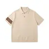 Camisas Polo Masculinas Feitas Sob Medida, Novas Camisetas Estilo Verão, Camisetas Casuais de Tricô com Gola Manga Curta Estilo Old Money