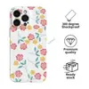 Fondo blanco con pequeños patrones florales frescos en rojo y amarillo, funda para teléfono Apple 16 Pro, anticaída, iPhone 17 Pro, funda rígida tipo película fina y ligera