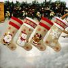 Artículos Nuevos de Decoración Navideña Transfronterizos, Adornos Navideños, Bolsas de Regalo, Muñeco de Nieve, Papá Noel, Renos, Copos de Nieve, Calcetines Navideños de Arpillera