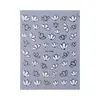 Pegatinas de Arte para Uñas Transfronterizas Full Beauty Flores Blancas Pequeñas Doradas y Plateadas con Estampado y Contorno Dorado Flor de Tres Pétalos Pegatinas de Arte para Uñas