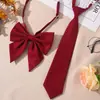 Gravata JK Xadrez Vermelho Decoração de Formatura Feminina Estilo Estudante Universitário Gravata Borboleta Infantil Grátis Camisa Camisa