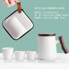 Tetera Portátil de Viaje con Asa Cerámica Separación de Agua y Té Taza Rápida Doméstica para una Persona para Llevar Consigo al Salir