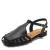 Sandalias retro de estilo francés, huecas, transpirables, con tacón grueso y punta cerrada para mujer, nuevo diseño de verano, zapatos romanos de nicho J1012-12
