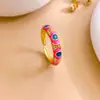 Anel Venda Quente Transfronteiriça Olho de Diabo Esmalte Moda Cobre Microincrustado Zircônia Design Simples Anel Ajustável