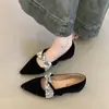 Sapatos Mary Jane Franceses de Bico Fino Baixos Femininos 2026 Outono Novo Estilo Mori Girl Retro Fosco Slip-on Solado Macio Sapatos de Dirigir