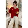 2026 Nuevo Suéter Cardigan Chaqueta de Punto de Cuello Redondo Versátil Estilo Coreano para Mujer, Top de Punto Bordado Floral Súper Popular, Rejuvenecedor