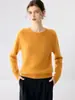 Nuevo suéter de cachemira pura para mujer de otoño e invierno, grueso, con diseño de hombro raglán, cuello redondo, capa interior cálida, suéter de punto