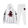 Anime Chop Ojo Rojo Akame ga KILL Sudadera con Capucha Cruzada Pareja Conjunto de Suéter y Pantalones para Hombres y Mujeres