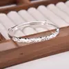 Pulsera de Corazón de Plata Pura 9999 para Mujer, Pulsera Sólida de Plata Lisa, Regalo de Cumpleaños de Boca Sólida de Alta Gama para Novia