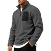 2026 Europa Transfronteriza Otoño Invierno Cuello Alto Media Cremallera Peso Pesado Más Terciopelo Cálido Casual Sudadera con Capucha de Manga Larga para Hombre