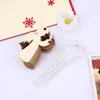 Manualidades Creativas de Madera Colgante de Navidad Decoración Festiva para el Hogar Fiesta DIY Piezas de Madera Huecas de Navidad con Cuerda de Cáñamo