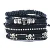 Popular Europeo y Americano Joyería Más Vendida Estilo Oscuro Aleación Calavera Pulsera Decorativa DIY Set de 4 Piezas Accesorios Trenzados con Cuentas