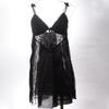 Vestido de Renda Pijama para Casa Europeu e Americano Comércio Exterior Transfronteiriço Feminino Elástico Cetim Malha Camisola 6020 Pijama Sexy